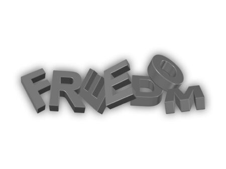 3d Freedom lettersの写真素材