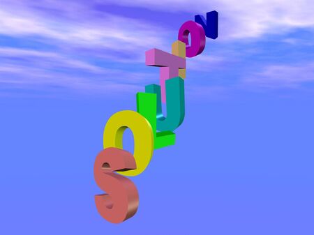 solution 3d text の写真素材