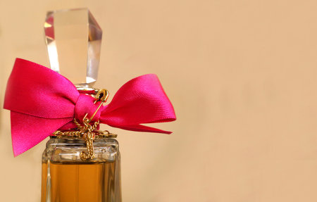 Close-up view of perfume bottleの写真素材