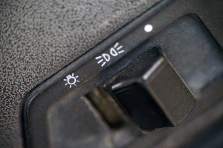 Close-up view of Light  switches of a two wheeler motor cycle