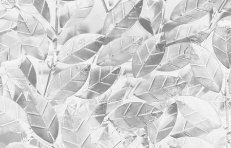 Close-up View of metal floral art with leavesの写真素材