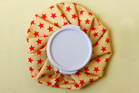 Close-up view of hot and cold water bag for massagingの写真素材