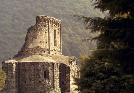 Beautiful old stone monastery ruinの写真素材