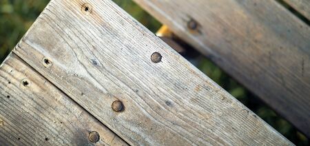 Website banner of old wooden steps