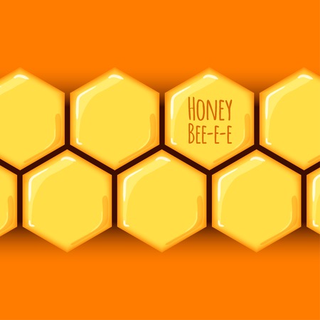illustration background with honeycombs and place for textのイラスト素材