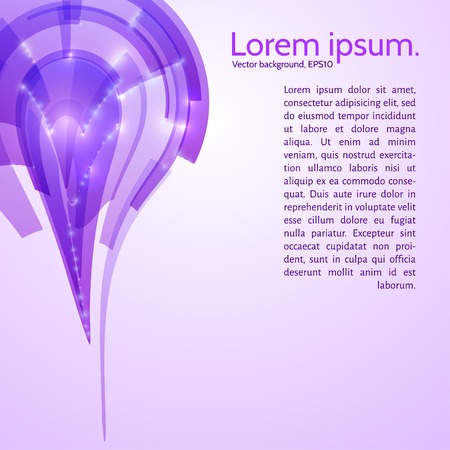 Vector illustration. lilac background with glow and textのイラスト素材