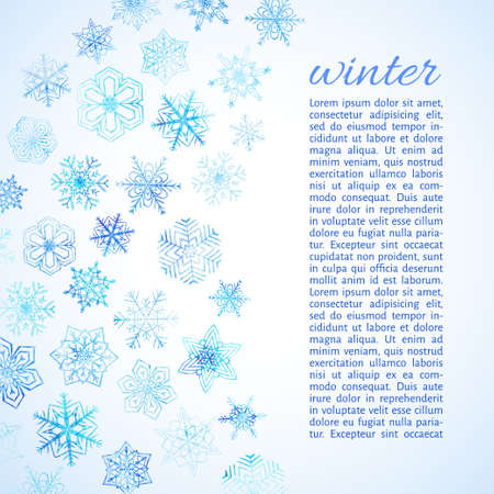 Abstract watercolor background with with snowflakesのイラスト素材