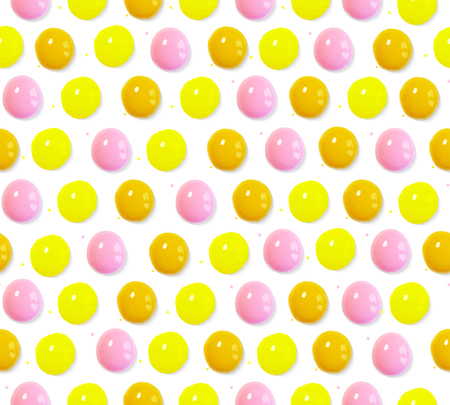 Vector illustration. Seamless pattern of colorful watercolor volume dropsのイラスト素材