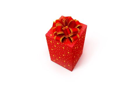 Gift box isolated on whiteの写真素材