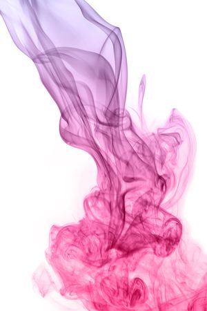 Smoke on white backgroundの写真素材
