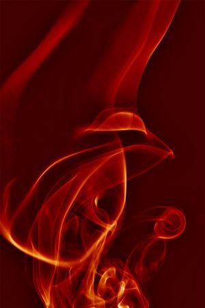 Abstract background of red smoke waves.の写真素材