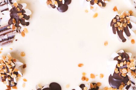 tasty cream cake close upの写真素材