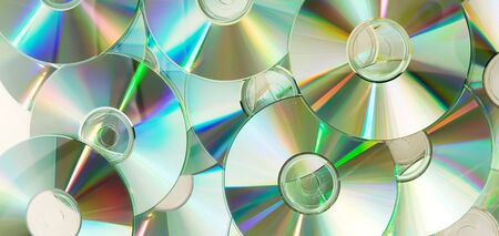 heap of dvd, cd disksの写真素材