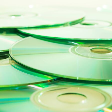 heap of dvd, cd disksの写真素材