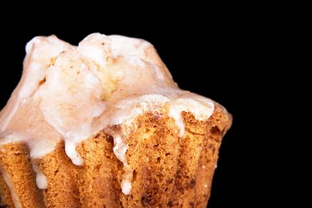 cupcake isolated on black backgroundの写真素材