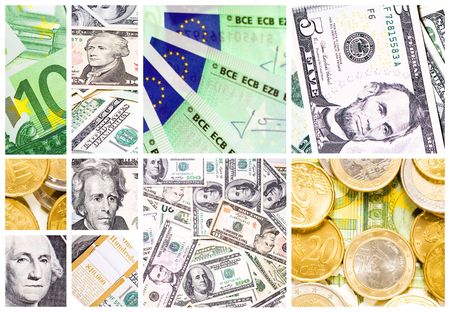 money collageの写真素材