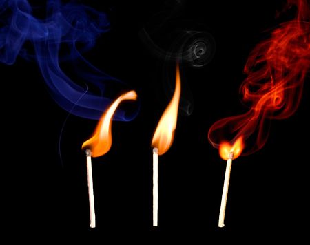 match isolated on a black background