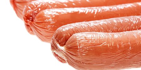 Sausages isolated on white background.の写真素材