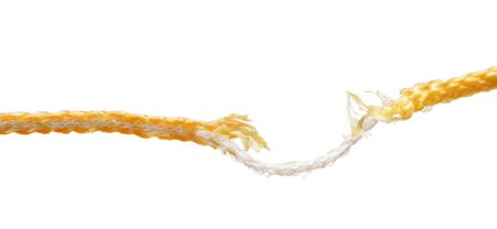 Breaking Rope isolated on white backgroundの写真素材