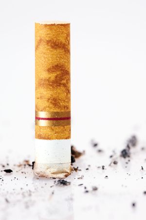 Cigarette close-up. Stop smoking, please!の写真素材