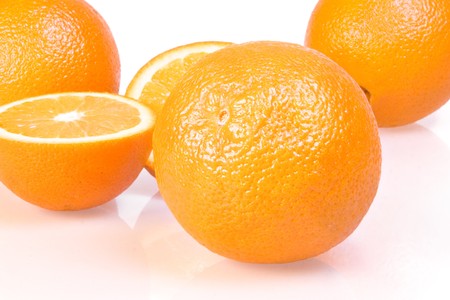 Oranges isolated on white background.の写真素材