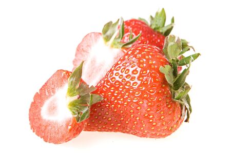 Strawberries isolated on white backgroundの写真素材