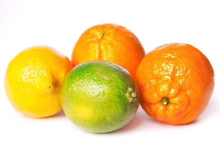 Citrus fruits on a white.の写真素材