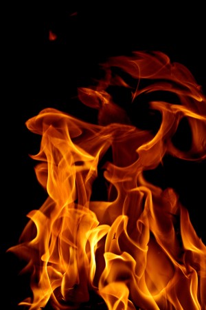 Fire isolated on a black background.の写真素材