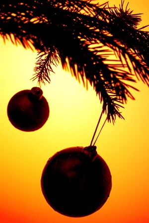 background of christmas decoration baublesの写真素材