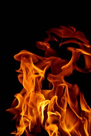Fire isolated on a black background.の写真素材