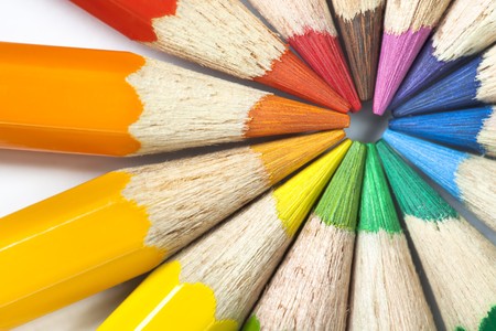 Color pencils circle macro.の写真素材