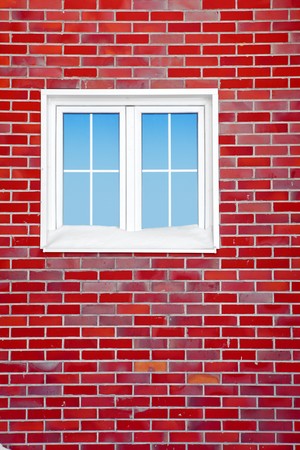 Brick wall with window.の写真素材