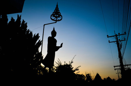 the Shadow  Buddha Mahamingmongkhon in school の写真素材