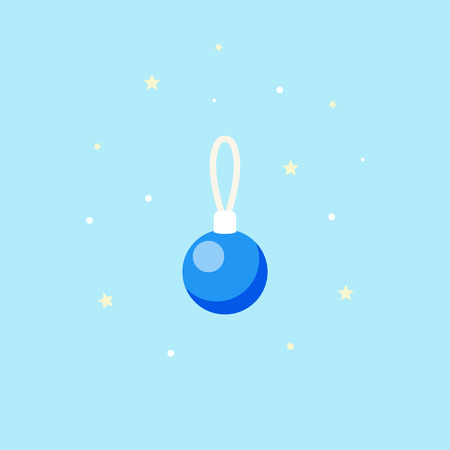 Blue Christmas ball Icon. Decoration for Christmas tree.のイラスト素材