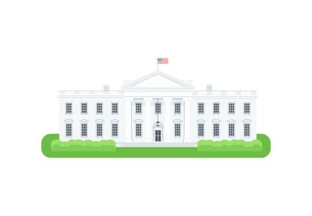 White House detailed vector Icon. President residence vector illustration. Isolated white house on white background.のイラスト素材