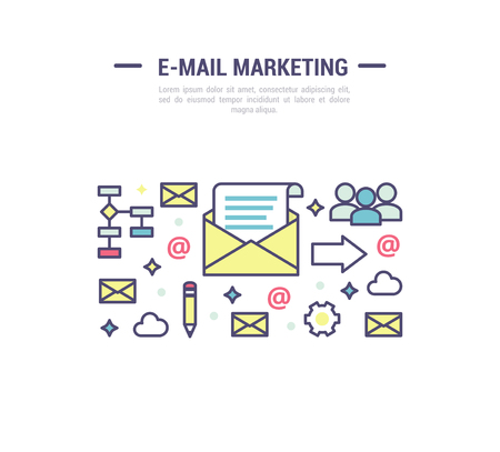 E-mail marketing concept vector illustration. Internet marketing banner.のイラスト素材