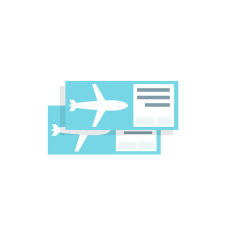 The blank ticket plane icon. Flat illustrationのイラスト素材