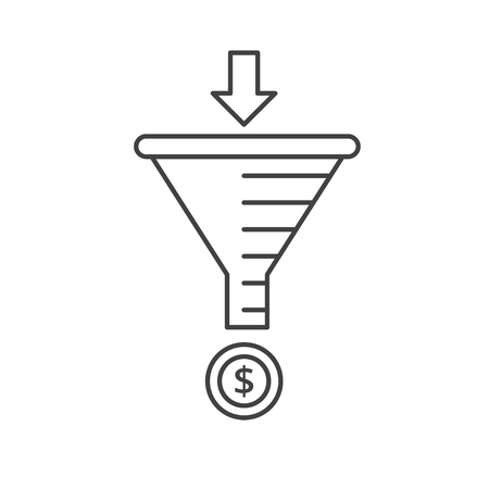 Internet marketing strategy concept. Sale Funnel vector line icon.のイラスト素材