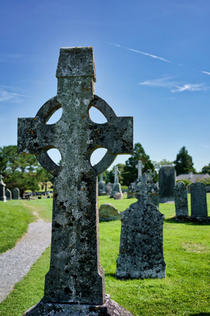 Celtic Cross in an Irish Cemetery