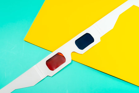 3D Glasses on Bright Backgroundの写真素材