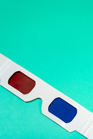 3D Glasses on Teal Background