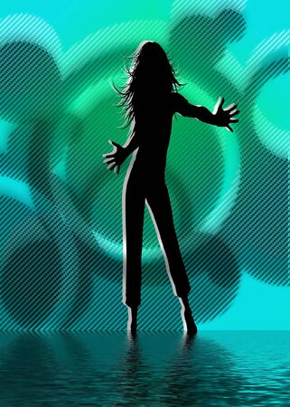 set in a night club dancing girlの写真素材