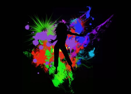 set in a night club dancing girlsの写真素材