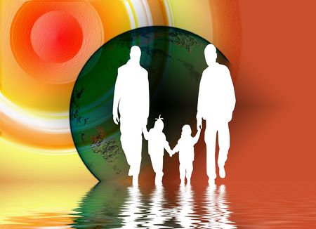 family holding handsの写真素材