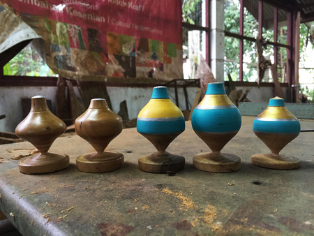 An Assortment of spinning tops