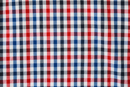 Fabric Pattern Texture Red Blue White Squareの写真素材