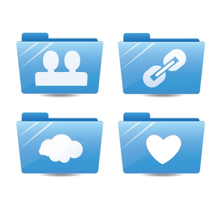 Blue internet icon setのイラスト素材