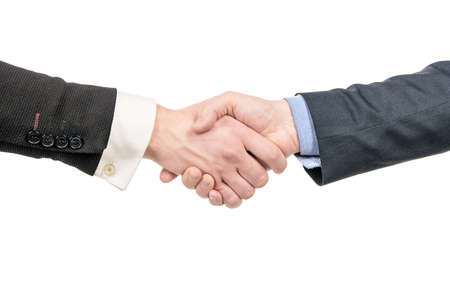 men shaking hands after successful business deal, partnershipの写真素材