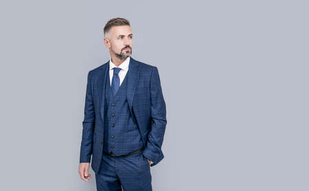 entrepreneur or manager. male formal fashion. professional unshaven ceo. confident grizzled bossの写真素材