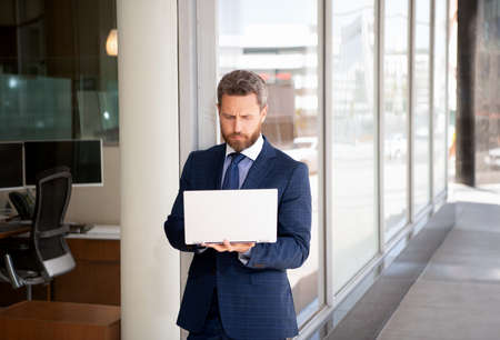 bearded entrepreneur or manager. agile business. professional network administratorの写真素材